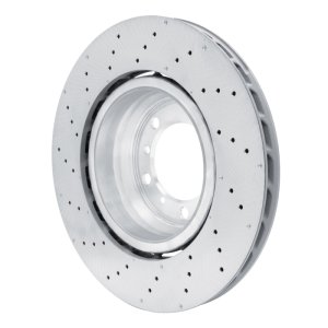 Porsche 911 Brake Rotor (1) - Right Rear - R1 Concepts - Drilled Carbon Alloy GeoMET - `10-`11